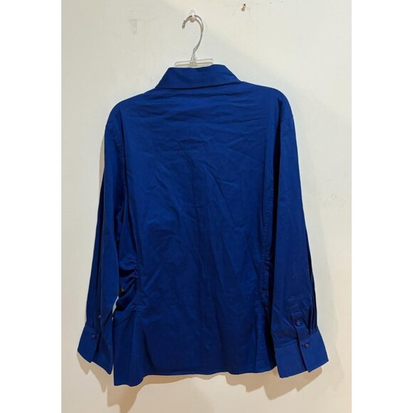 Envision Studio Royal Blue Button-Up Stretch Blouse 3X - Picture 3 of 3